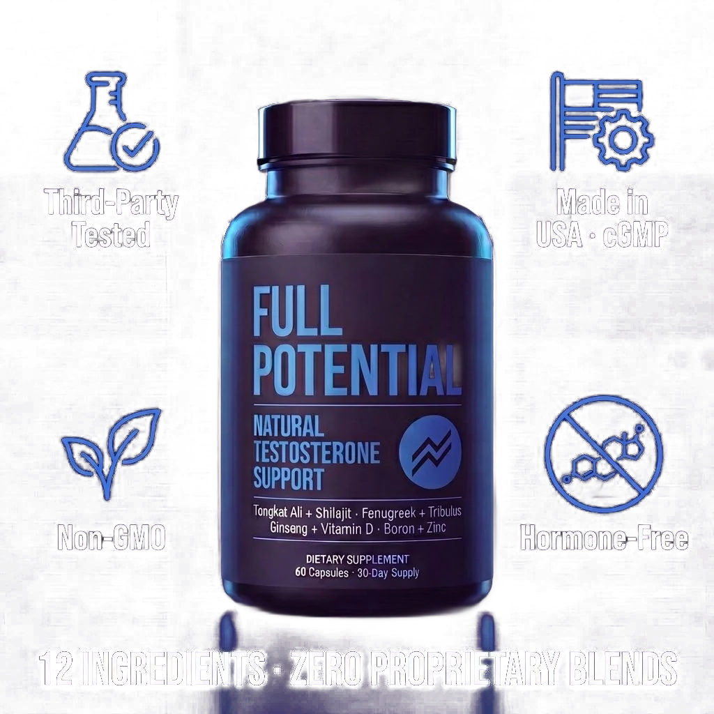 Third-party tested, made in USA, non-GMO, hormone-free — 12 ingredients